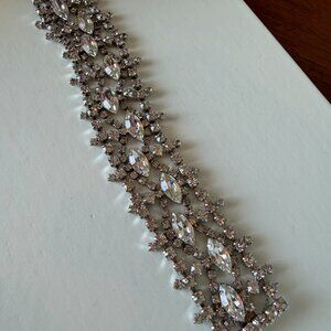Vintage Kramer of NY Crystal Rhinestone Negative Space Pattern Bracelet 1960's